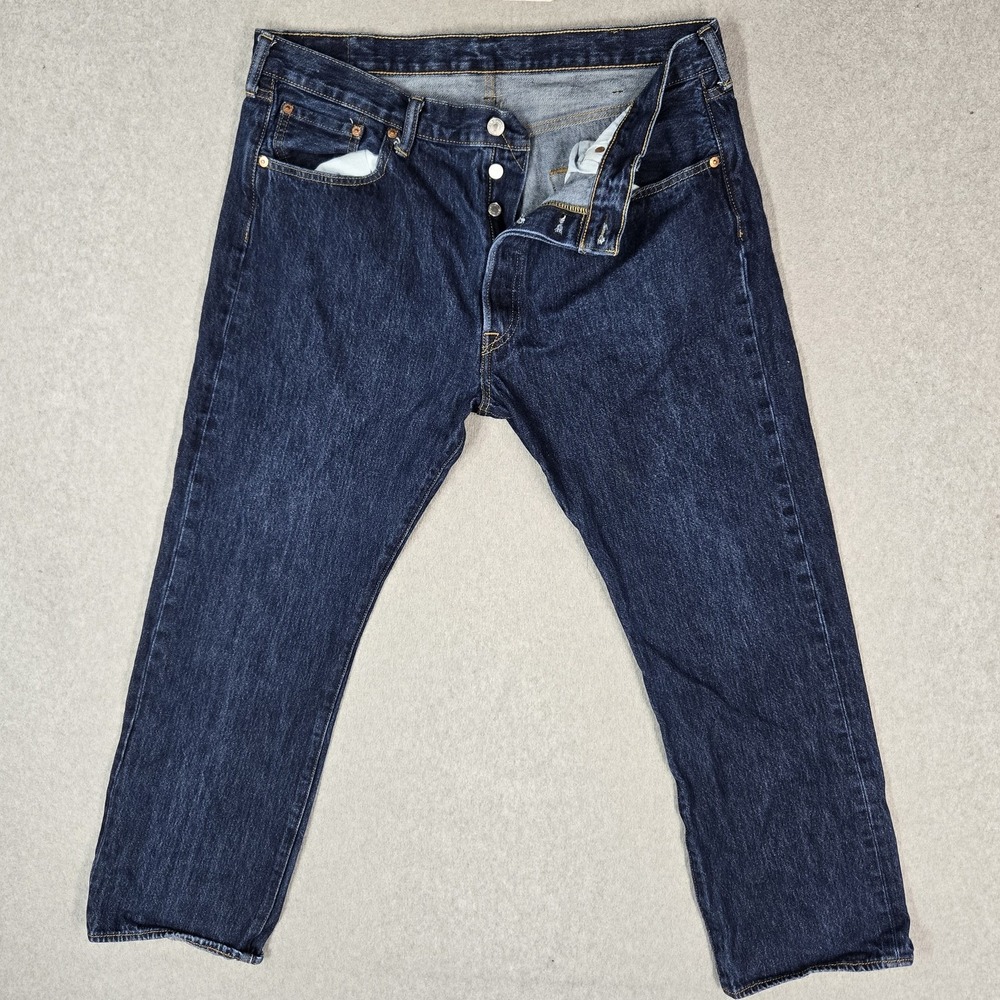 Levi's 501 Men Jeans 38X30 Blue Denim Original Fit Straight Leg 27" Inseam
